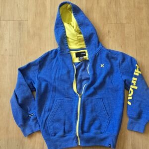Hurley Kids Hoodie in Blue with Yellow Accents
